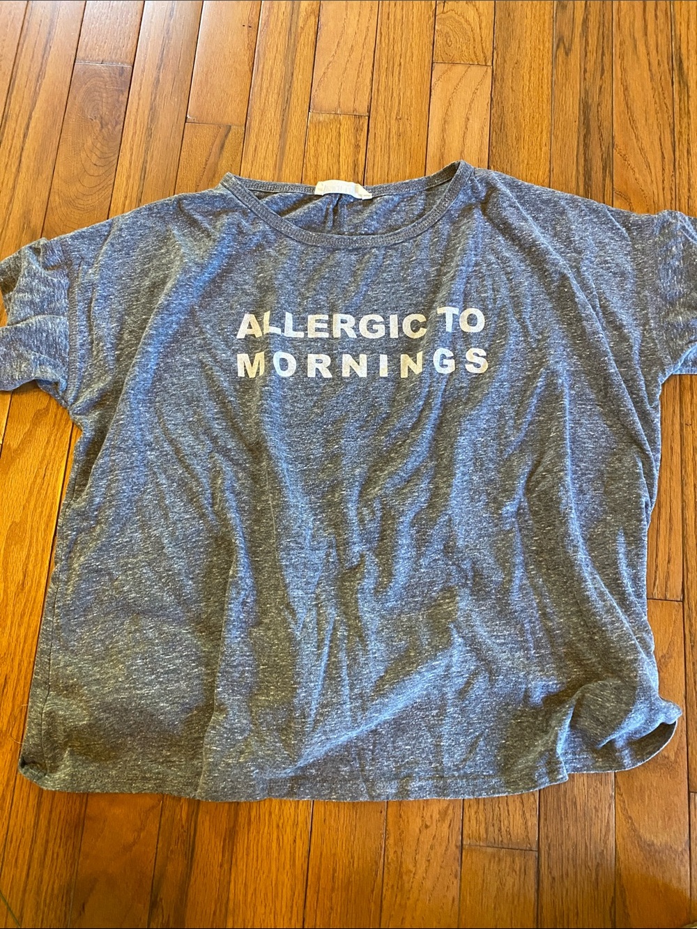Women’s Gray 'Allergic to Mornings' Graphic Tee